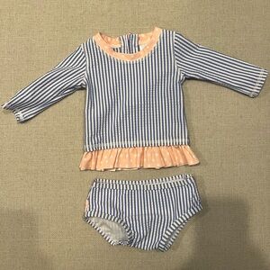 Ruffle Butts two piece seersucker swimsuit. EUC